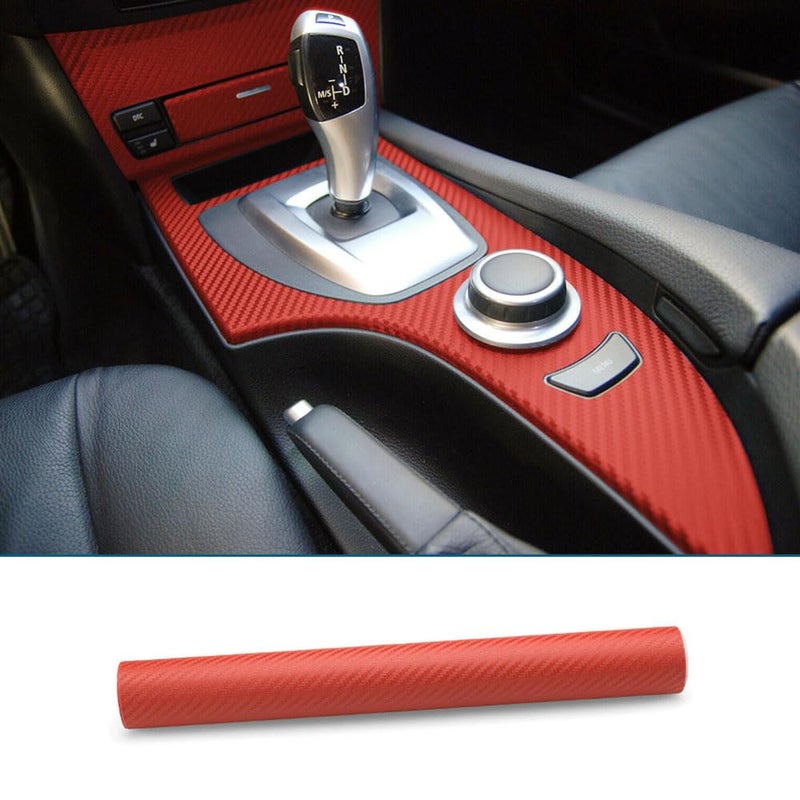 LZLRUN 3D Carbon Fiber Vinyl Wrap - Outdoor Rated for Automotive Use - 12" x 60" Includes a Set of Installation Tools (Red) - Image 5